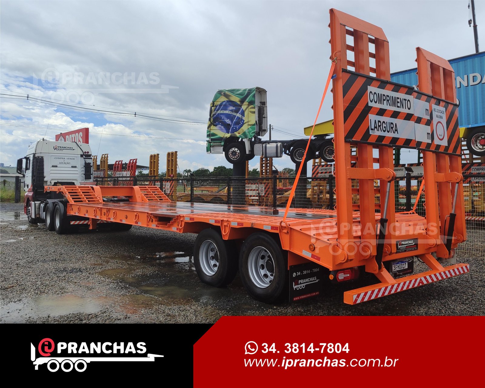 Prancha Carrega Tudo 02 Eixos Laranja