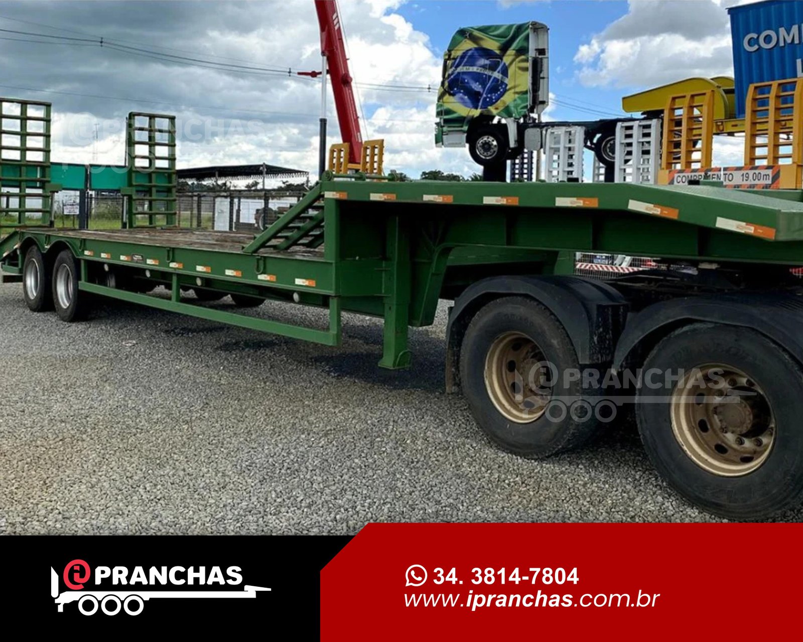 Prancha Carrega Tudo Plana 02 Eixos Verde