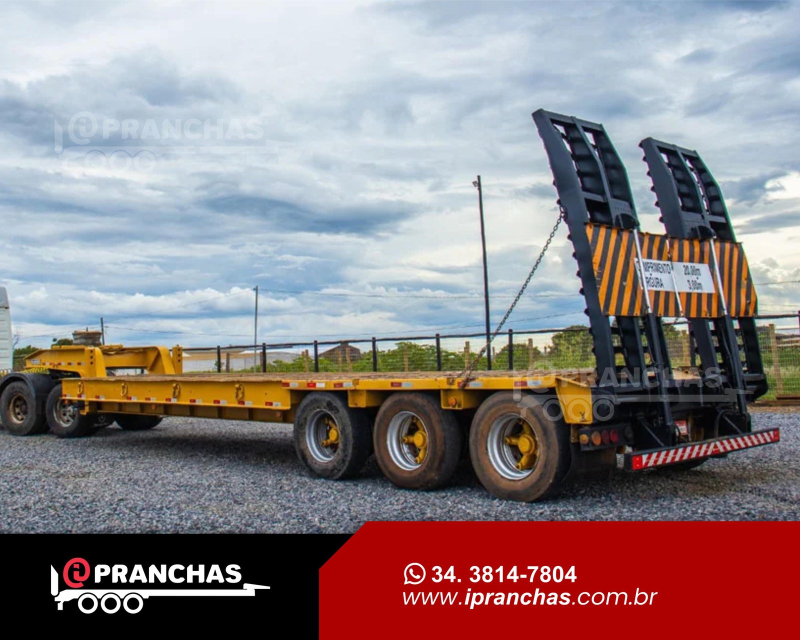 Prancha Carrega Tudo 03 eixos Azul/Amarela