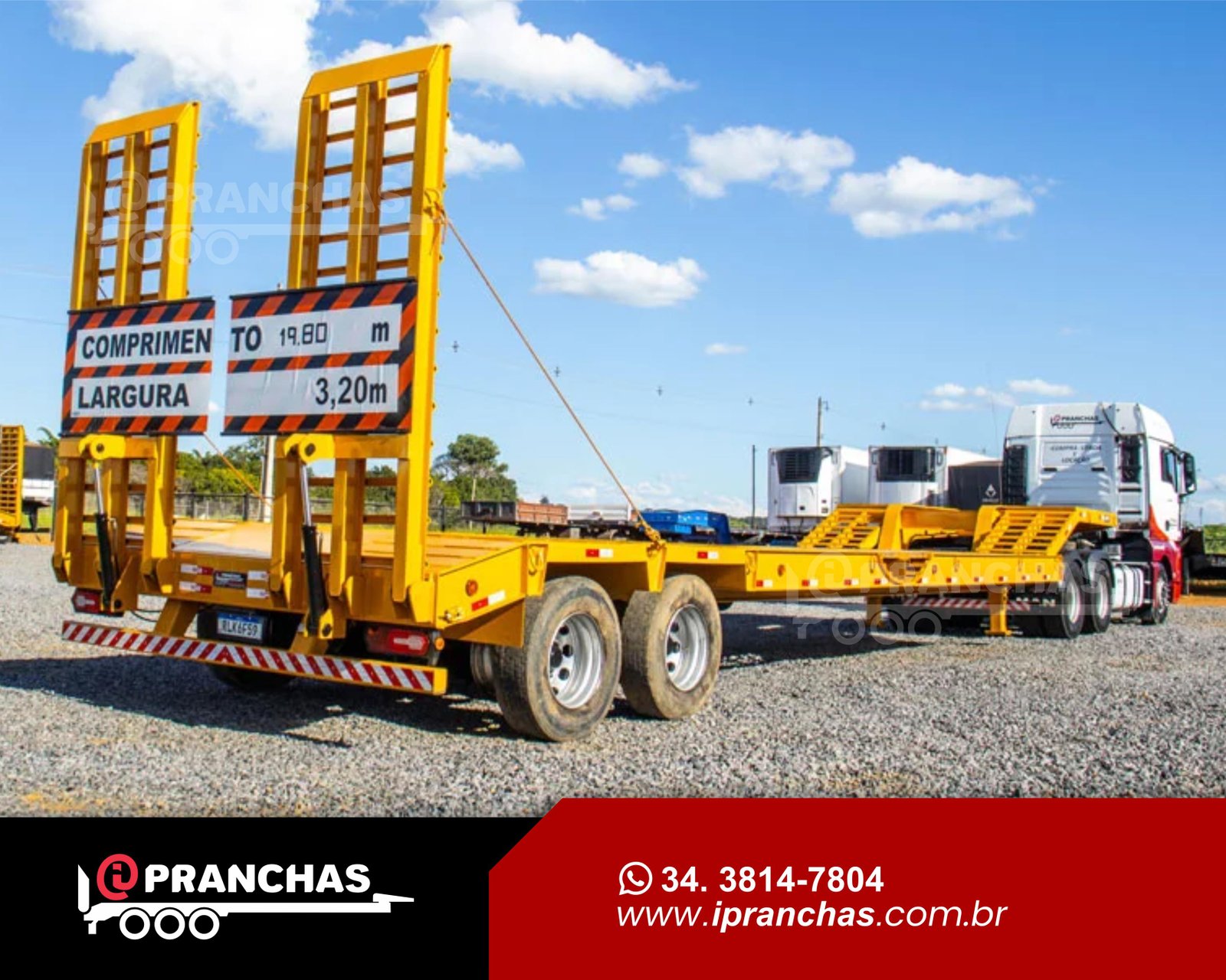 Prancha Carrega Tudo Agrícola 2 Eixos Amarela 