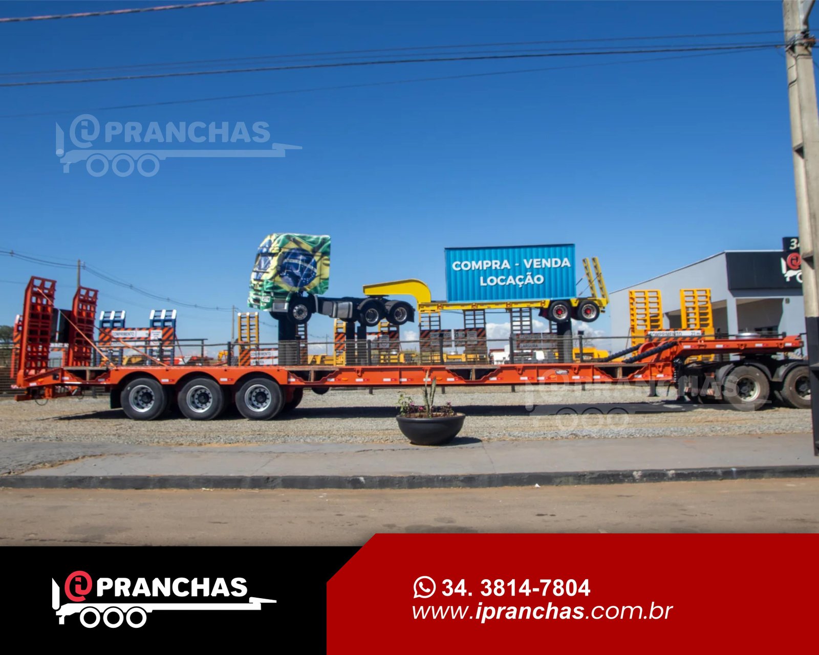 Prancha Carrega Tudo 03 Eixos Vermelho 2024 | Produto Novo
