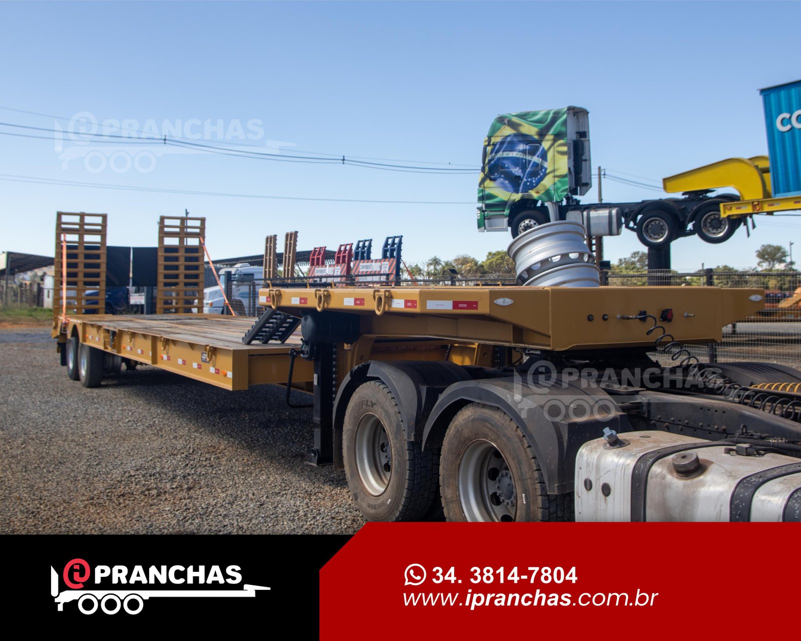Prancha Carrega Tudo 2 Eixos Amarelo