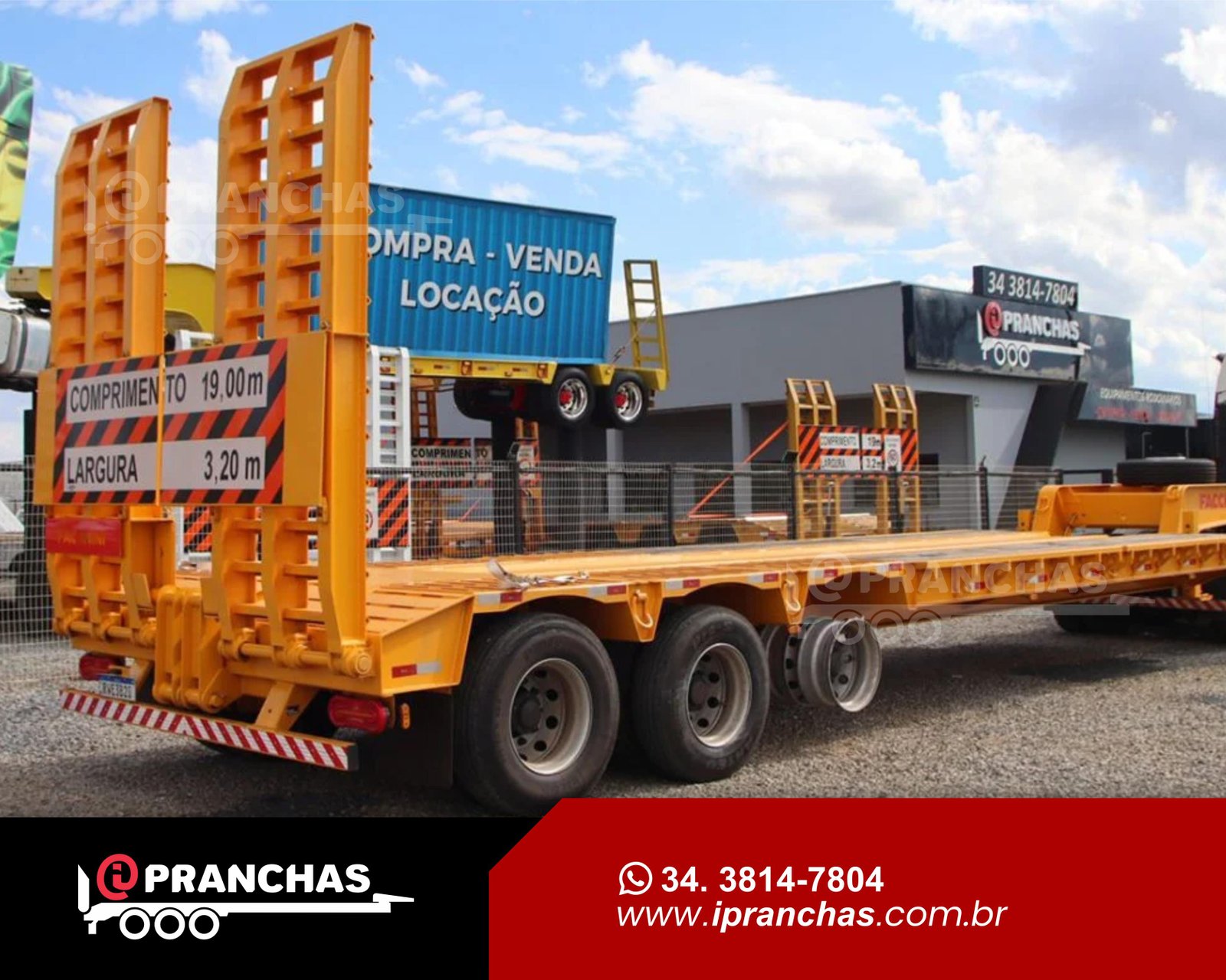 Prancha Carrega Tudo 03 Eixos Amarela
