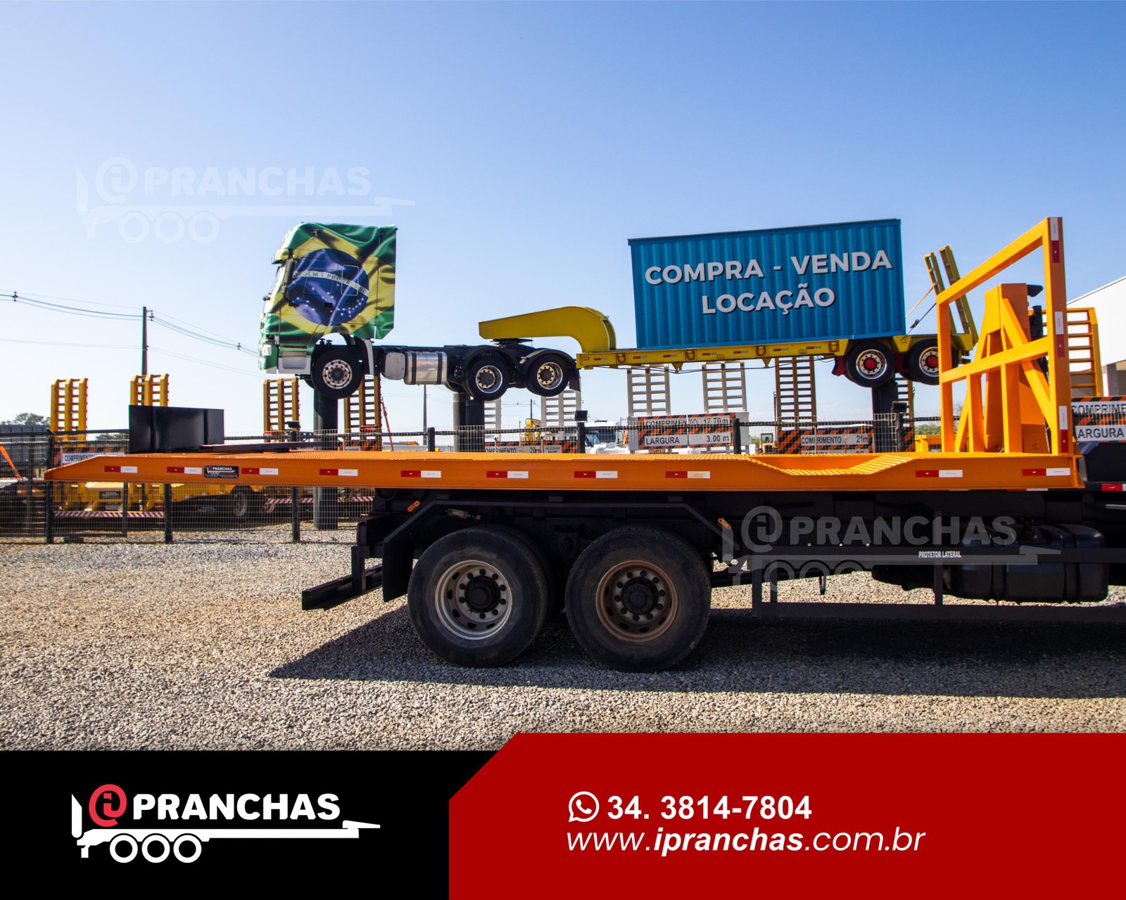 Prancha Carrega Tudo Roll On Off Amarela 