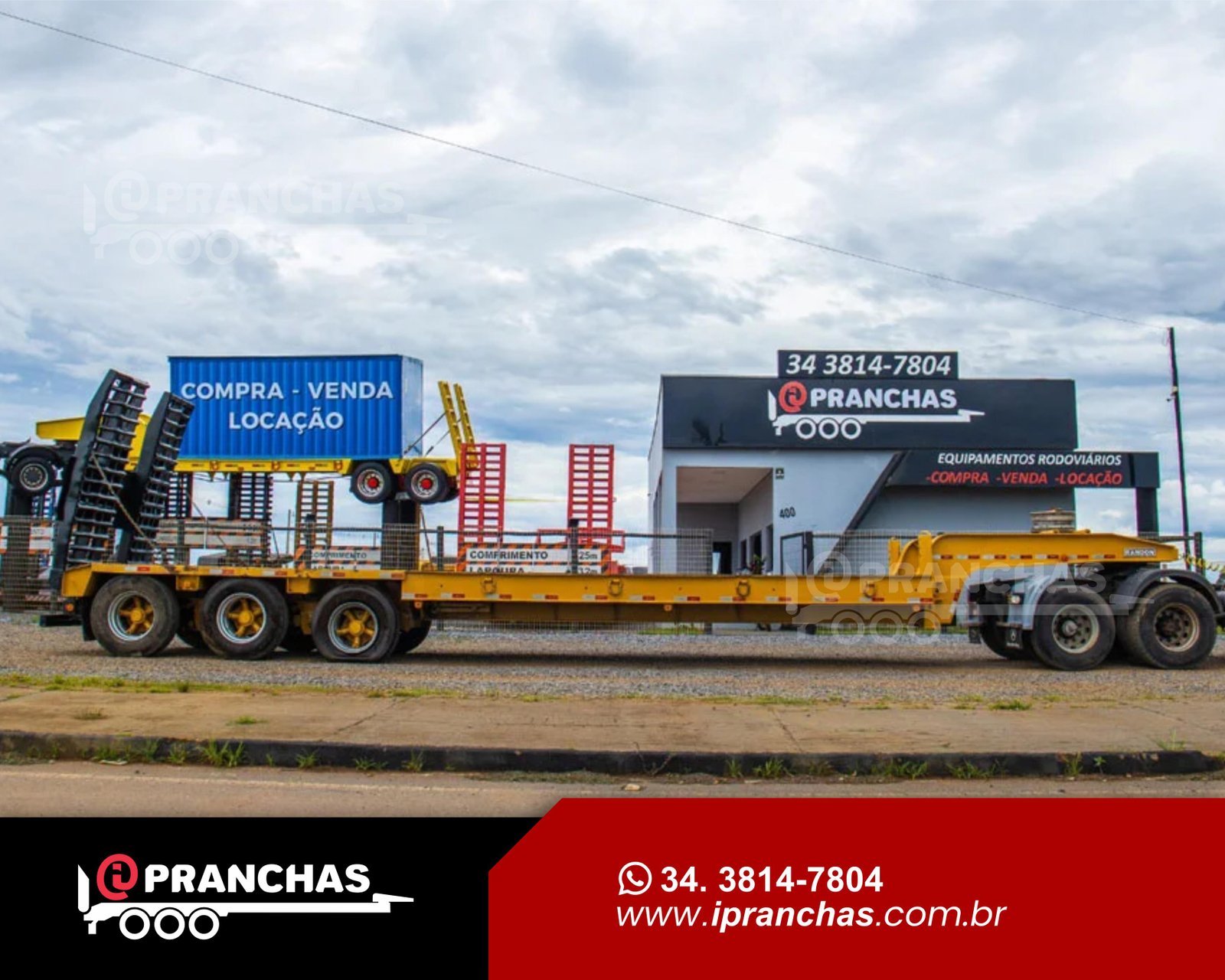 Prancha Carrega Tudo 03 eixos Reta 
