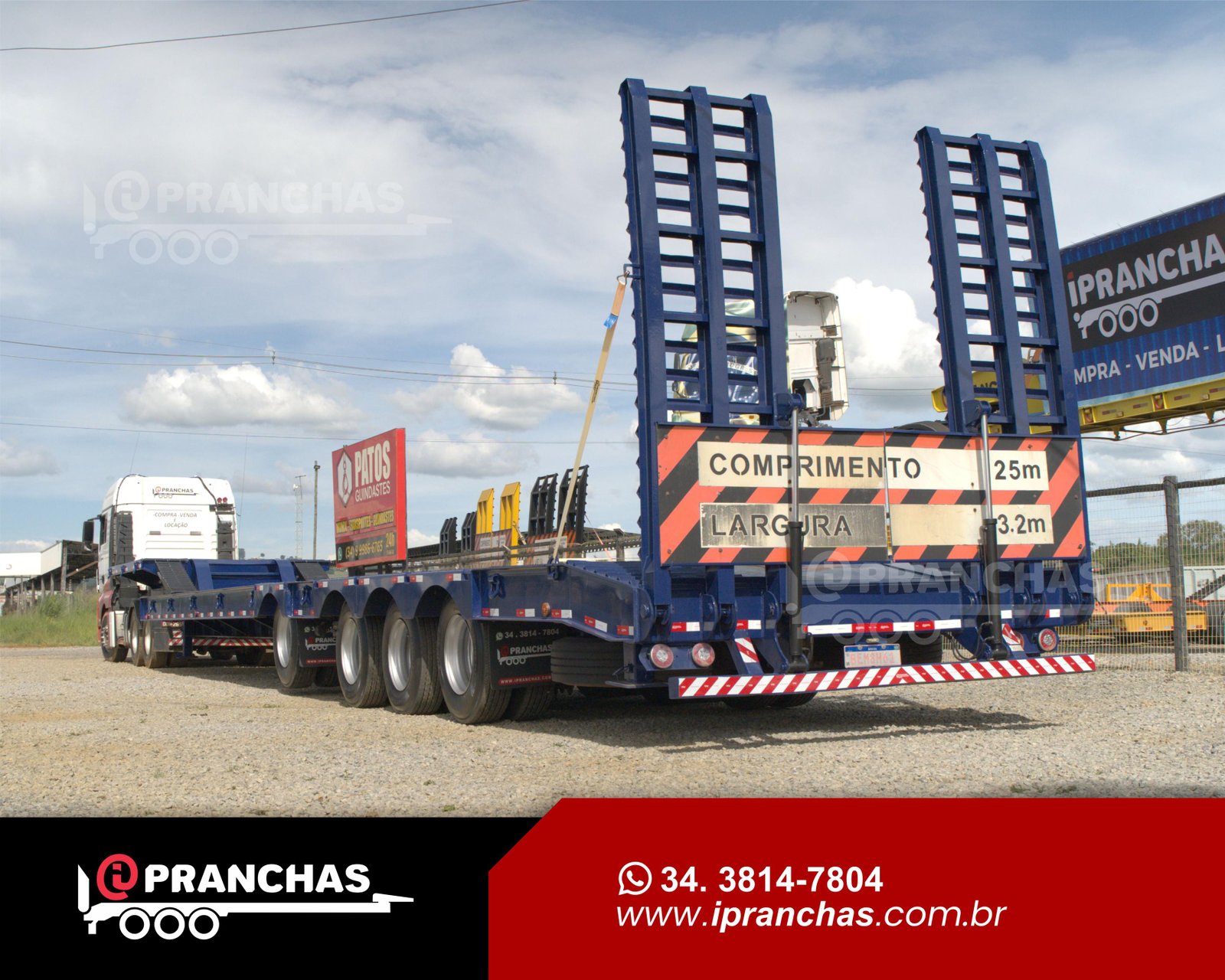 Prancha Carrega Tudo Reta Azul 04 Eixos 2021