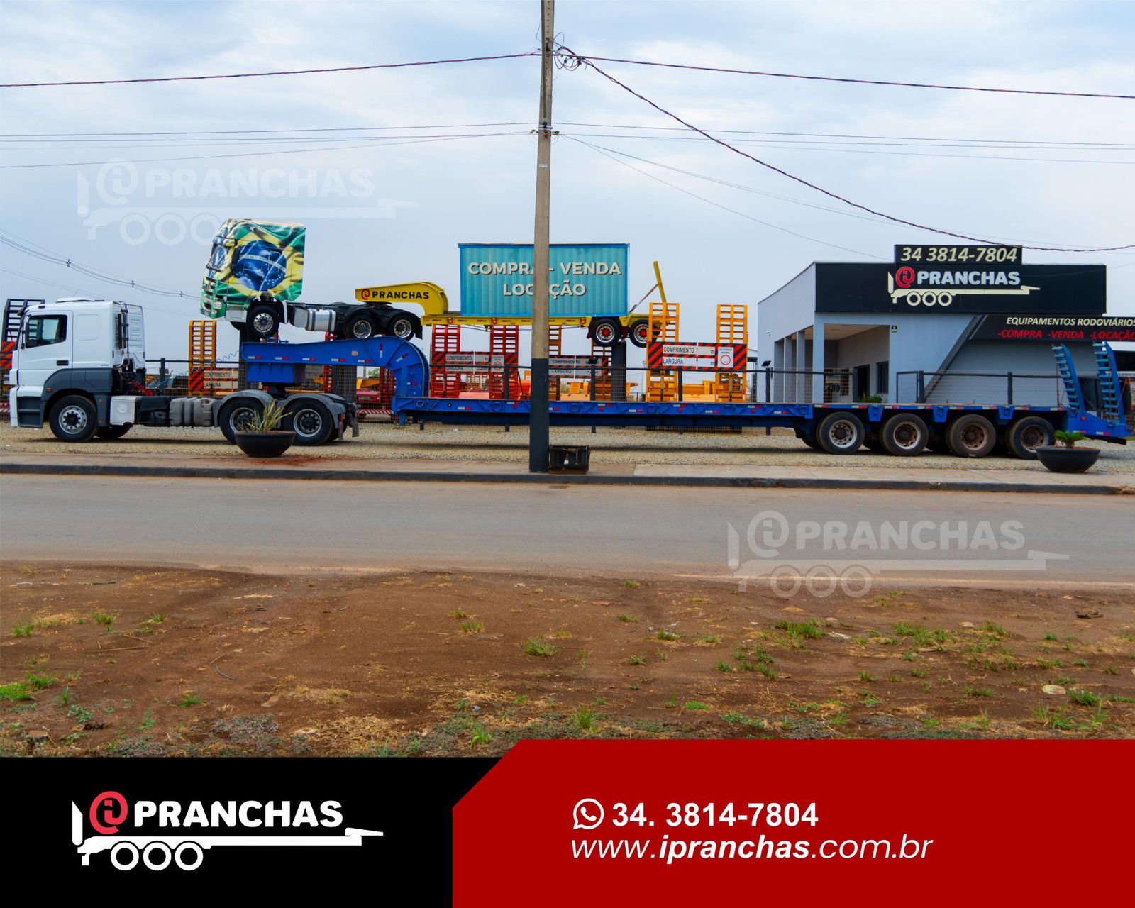 Prancha Carrega Tudo Reta 1976 Azul 4 Eixos