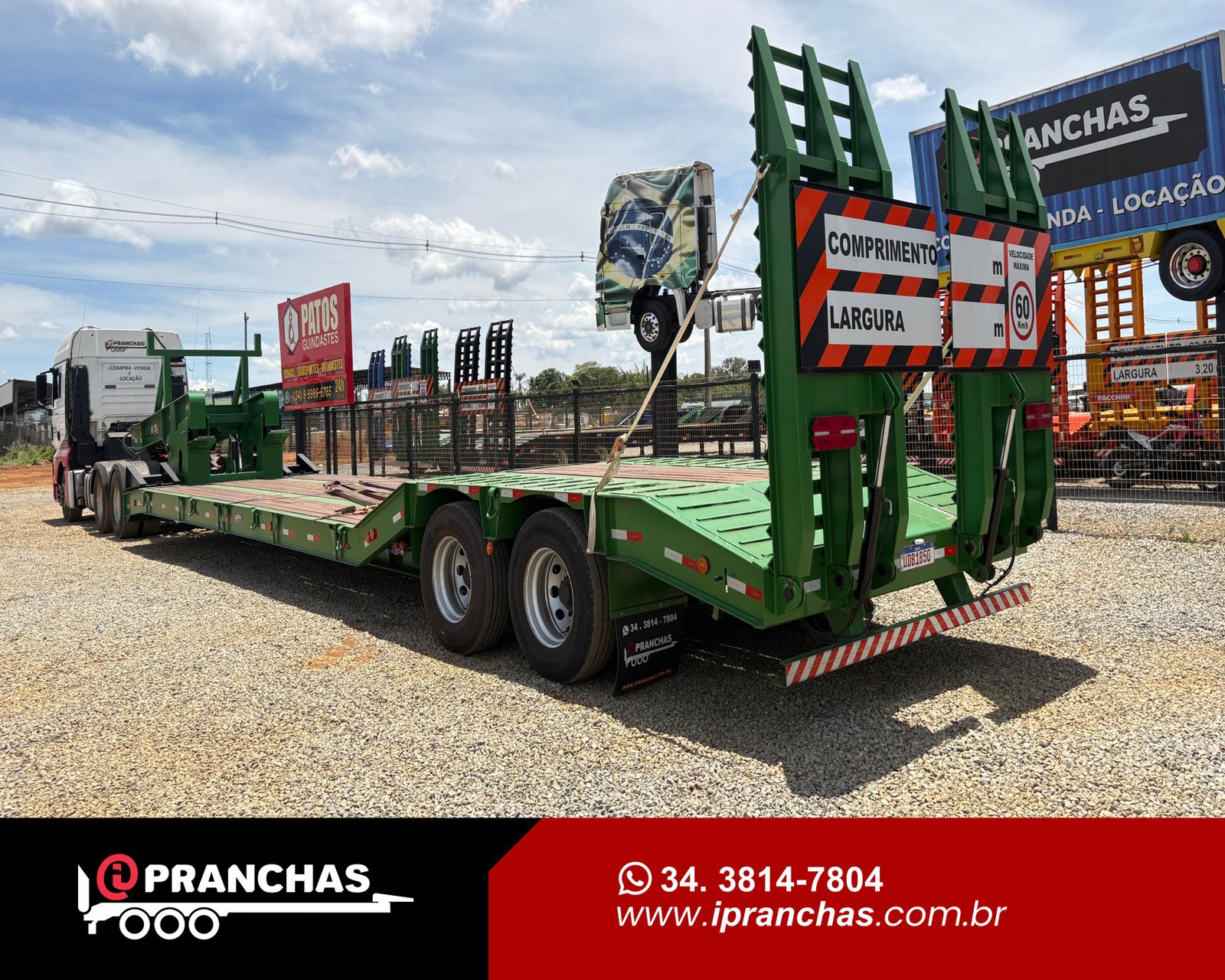 Prancha Carrega Tudo Pescoço Removível 2025 02 Eixos